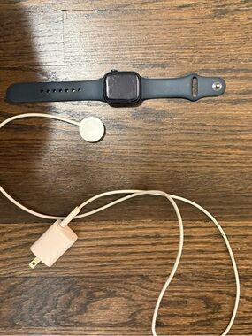 Apple Black Smartwatch with Black Silicone Band